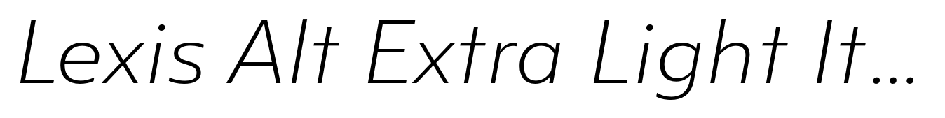 Lexis Alt Extra Light Italic